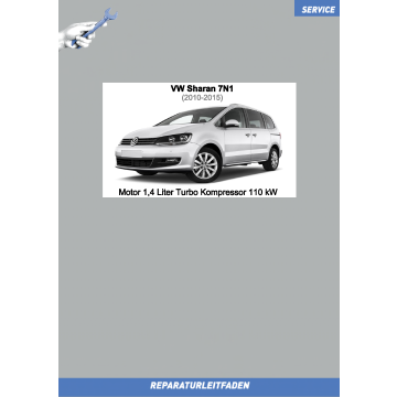 VW Sharan (10-15) Reparaturleitfaden Motor 1,4 Liter Turbo Kompressor 110 kW