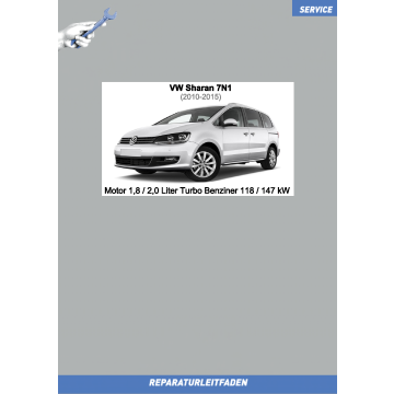 VW Sharan (10-15) Reparaturleitfaden Motor 1,8 / 2,0 Liter Turbo Benziner 118 / 147 kW