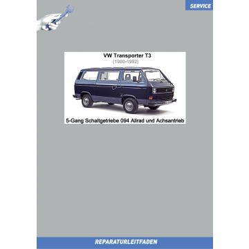 VW Transporter T3 (79-92) Reparaturleitfaden 5-Gang Schaltgetriebe 094 Allrad