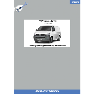 VW Transporter T5 (03-09) Reparaturleitfaden 6 Gang-Schaltgetriebe Allrad 0A5A 