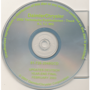 Jeep Grand Cherokee / Cherokee / Wrangler (02-03) Werkstatthandbuch CD