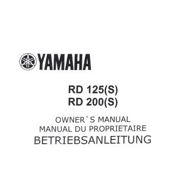 Yamaha RD 125(S)/200(S) (>1978) - Betriebsanleitung