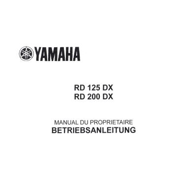 Yamaha RD 125DX/200DX (>1977) - Betriebsanleitung