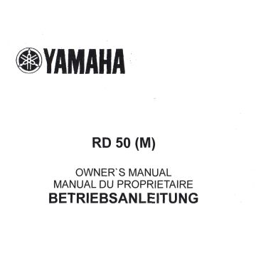 Yamaha RD 50 M (>1978) - Betriebsanleitung