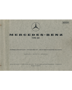 Mercedes Type 381 (1973) Ersatzteilliste Fahrerhaus / Cab Spare Parts List