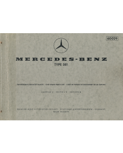 Mercedes Type 381 (1973) Ersatzteilliste Fahrerhaus / Cab Spare Parts List