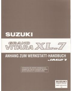 Suzuki Grand Vitara XL-7 (98-05) - Anhang zum Werkstatthandbuch für JA627
