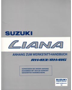 Suzuki Liana RH 413 / 416 (01-07) - Anhang zum Werkstatthandbuch ca. 600 Seiten