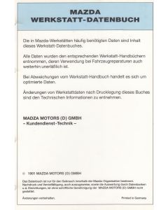 Mazda Werkstatt-Datenbuch 1991