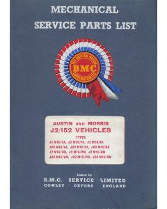 Austin 152 and Morris J2 Van / Pick-Up / Minibus - Ersatzteilkatalog Parts List