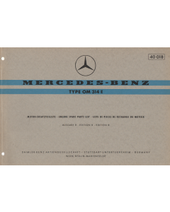 Mercedes Benz TypeOM 314 E (1965) Motor-Ersatzteilliste
