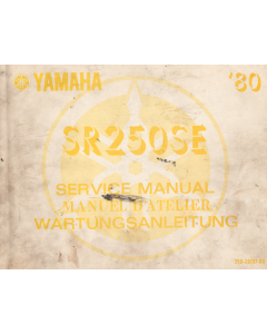 Yamaha SR 250 SE (1980-1982) Wartungsanleitung