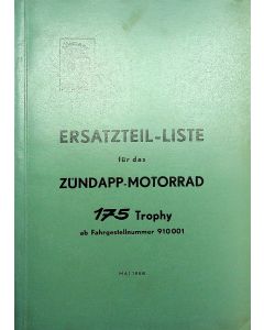 Zündapp 175 Trophy (1958) Ersatzteil Liste