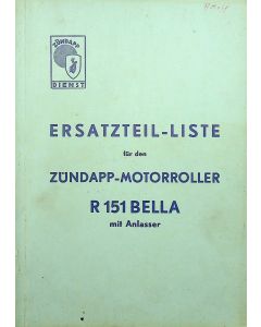 Zündapp R 151 Bella (1955) Ersatzteil Liste