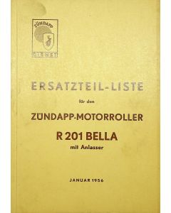 Zündapp R 201 Bella (1956) Ersatzteil Liste