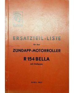 Zündapp R 154 Bella (1957) Ersatzteil Liste