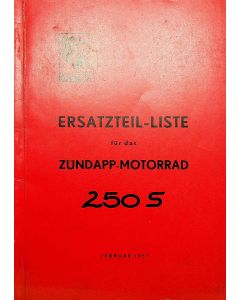 Zündapp 250 S (1957) Ersatzteil Liste