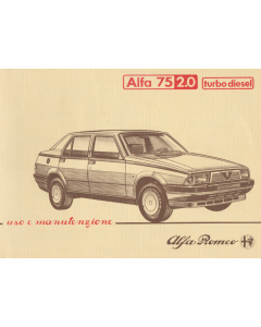 Alfa Romeo 75 2.0 turbo diesel (1985-1992) Uso e Manutenzione