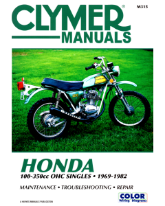 Honda 100-350cc OHC Singles (1969-1982) Repair Manual Clymer Reparaturanleitung