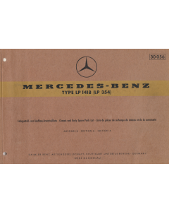Mercedes Benz LP 1418 / LP354  (1966) Fahrgestell und Aufbau Ersatzteilliste