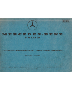 Mercedes Benz L/LA 311 (1960) Fahrgestell und Aufbau Ersatzteilelliste