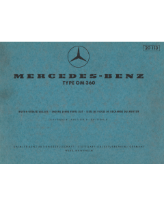 Mercedes Benz OM 360 (1969) Motor Ersatzteilliste