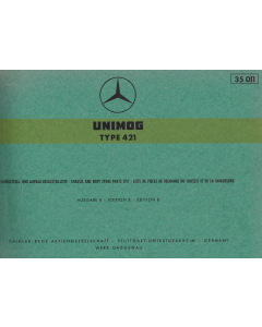Merceds Benz Unimog (1970)  Fahrgestell und Aufbau Ersatzteilliste