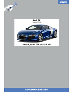 Audi R8 (2006-2014) Reparaturleitfaden Motor 4,2 Liter FSI 309 / 316 kW