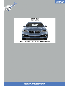 BMW 5er (2010-2017) Werkstatthandbuch Motor N57 3,0 Liter Diesel 190 / 230 kW