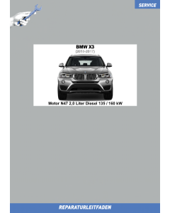 BMW X3 (2010-2017) Werkstatthandbuch Motor N47 2,0 Liter Diesel 135 / 160 kW