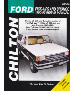  Ford F-100 / F-250 / F-350 Pick ups (1980-1996) Repair Manual Chilton