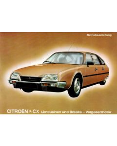 Citroen CX (1974-1985) Betriebsanleitung Vergasermotoren