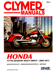 Honda VT750 Shaft Drive (04-13) Repair Manual Clymer 