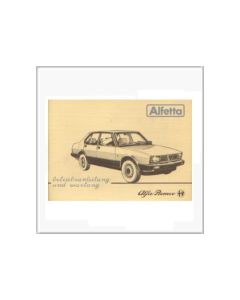 Alfa Romeo Alfetta (83-84) - Betriebsanleitung