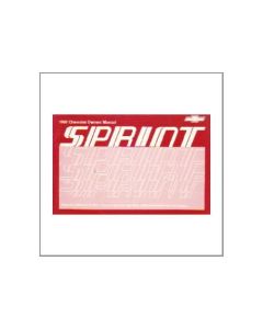 Chevrolet Sprint 1988 - Owner`s manual