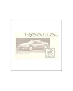 GM Buick Reatta 1989 - Owner's manual