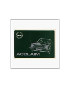 Triumph Accaim von 1981 - Betriebsanleitung