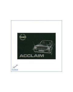 Triumph Acclaim (ab 1981) - Bedienungsanleitung