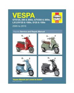 Vespa GTS GTV LX S Roller (05-10) Repair Manual Haynes