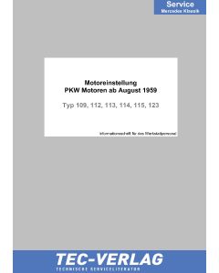 Mercedes Werkstatthandbuch Motoreinstellung Typ 109, 112, 113, 114, 115, 123