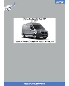 Mercedes Sprinter Typ 907 (ab 2018) Reparaturleitfaden 654.920 Motor 2,0 Liter CDI 110 / 120 / 140 kW