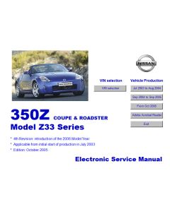 Nissan 350 Z (2003-2006) Service Manual CD