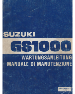 Suzuki GS 1000 (1978) Wartungsanleitung