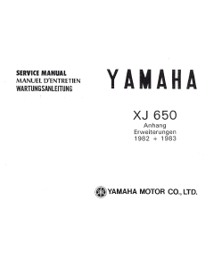Yamaha XJ 750 & Erweiterung zum Grundband XJ 650 (>1981) - Wartungsanleitung