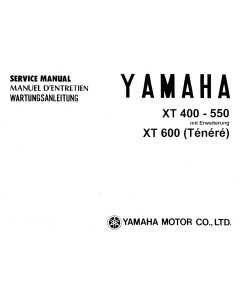 Yamaha XT 400 bis 550 XT 600 Ténéré (82>) - Wartungsanleitung
