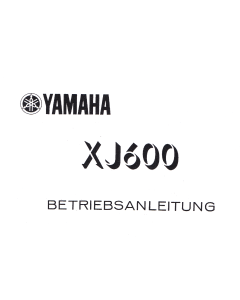 Yamaha XJ 600 Typ 3KM (>1989) - Betriebsanleitung